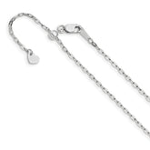 14K White Gold Adjustable 1.3mm Flat Cable Chain